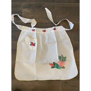 Vintage Hostess Half Apron Appliqué Pocket Peppers Kitchen Linens.